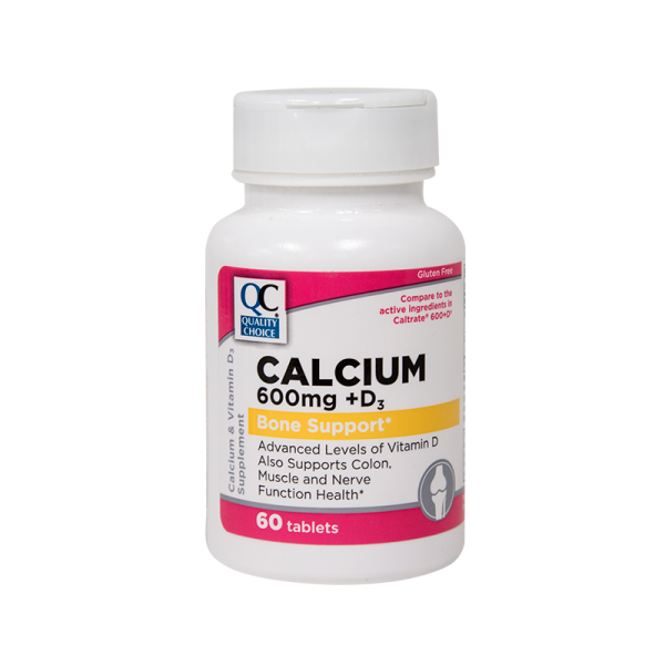 Calcium 600 Mg W/Vitamin D Tablets 60 Ct