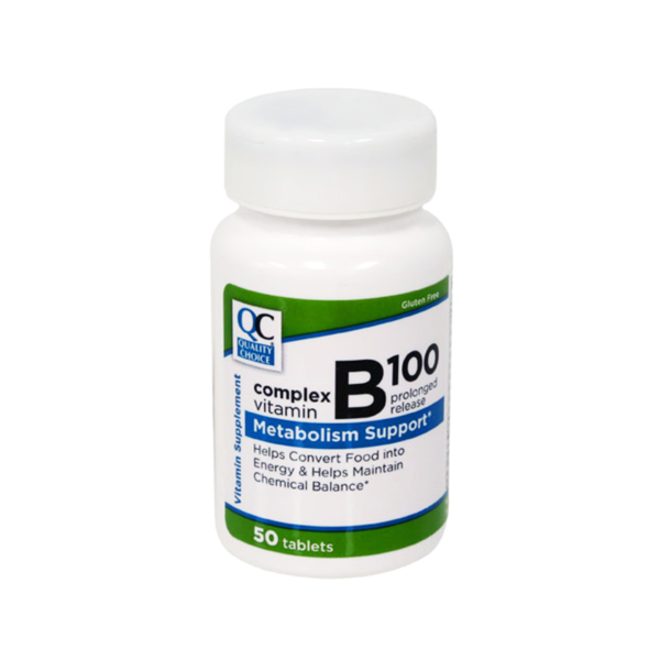 Vitamin B-100 Complex PR Tablets 50 Ct